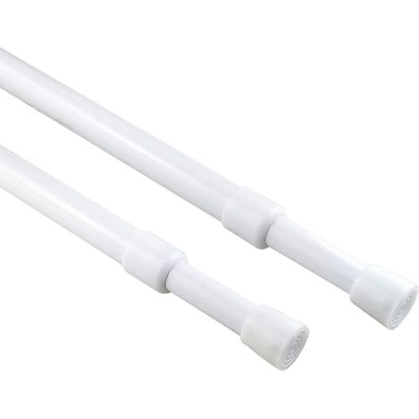 Set de 2 barras de cortina extensibles 30–50 cm – Sin perforación – Para cocina, baño y ventanas del dormitorio (1/5)