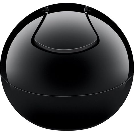 Poubelle à Bascule Modèle BOWL - Compacte - Hygiénique et Design Moderne - Facile à utiliser grâce à son couvercle basculant et amovible - 1L - Noir uni (1/5)