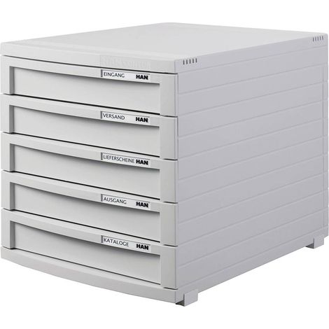HAN CONTUR 1505-11 Cassettiera Grigio luminescente DIN A4, DIN B4, DIN C4 Numero cassetti: 5