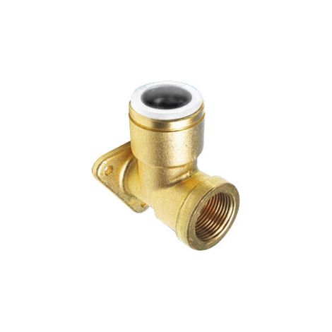 John Guest Speedfit Brass Backplate Elbow 15mm X 1/2