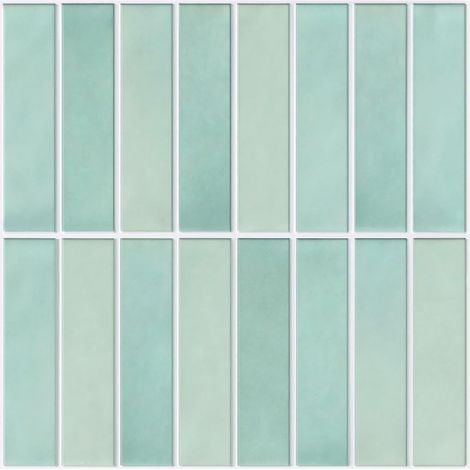 Adhesive pour Cuisine Salle de Bain, Mat Vert Clair, Faux Carrelage Adhesif Mural Cuisine Dalle PVC Adhesive Murale, 10 Pièces, 30 x 30 cm (1/5)