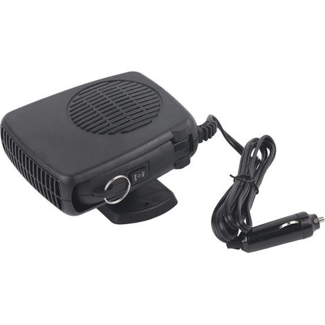 Chauffage de voiture portable, désembueur rotatif à 360°, avec prise allume-cigare, 12 V, 200 W, noir