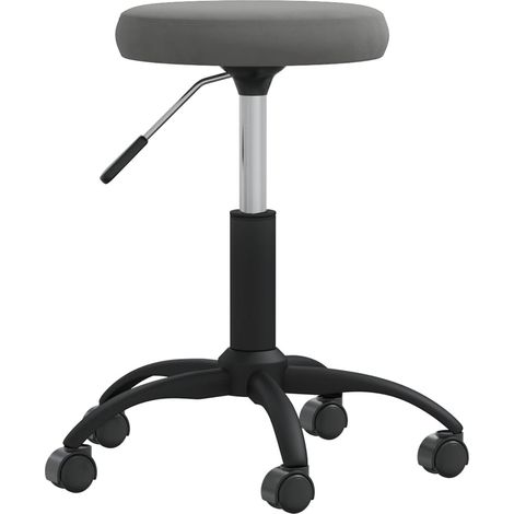 Massagehocker Samt Dunkelgrau