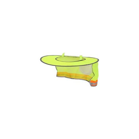 Pare-soleil de casque de chantier, haute visibilité, été, bord complet, maille, protection de nuque avec bande réfléchissante, jaune (1/5)