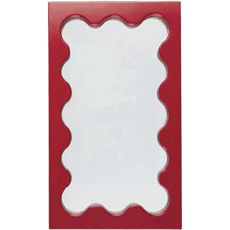 Miroir de maquillage rectangulaire ondulé de style nordique, à poser sur un bureau ou à accrocher dans une salle de bain, une chambre ou une entrée (B) (1/5)