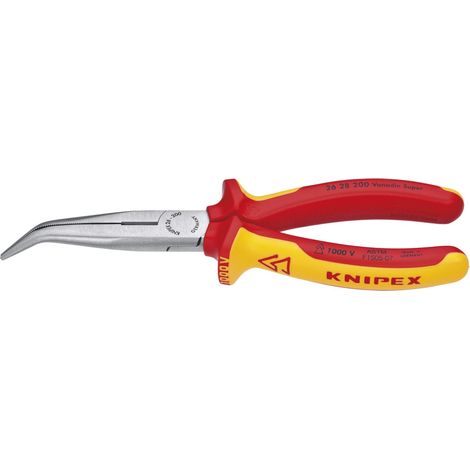 Pince à bec long avec cutter, coudée à 40 degrés, isolée 1000 V (1/2)