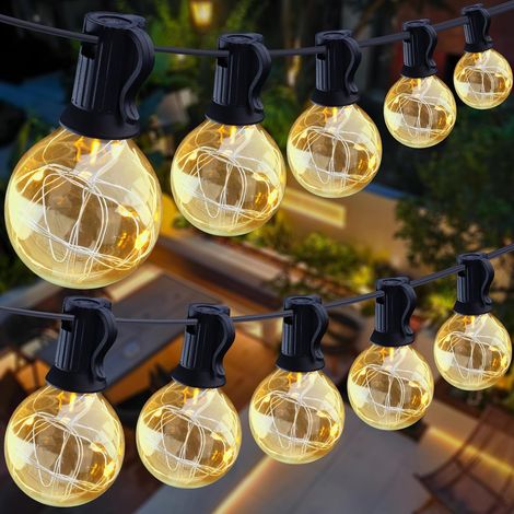 Guirlande Lumineuse Extérieure et Intérieure 13,5m G40 Guirlande Guinguette 36+4 LED Ampoules IP44 Imperméable 2200K pour Jardin, Pergola, Terrasse, Mariage, Noël, Fête, Ambiance Chaleureuse (1/5)