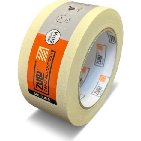 Zulu Premium Painters Beige Masking Tape (L)50m (W)50mm, Pack of 1