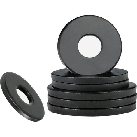 Lot de 20 Rondelle Plate, M6mm x 16mm Rondelle D'étanchéité Circulaire pour Vis Tige Filetée, Noir (1/4)