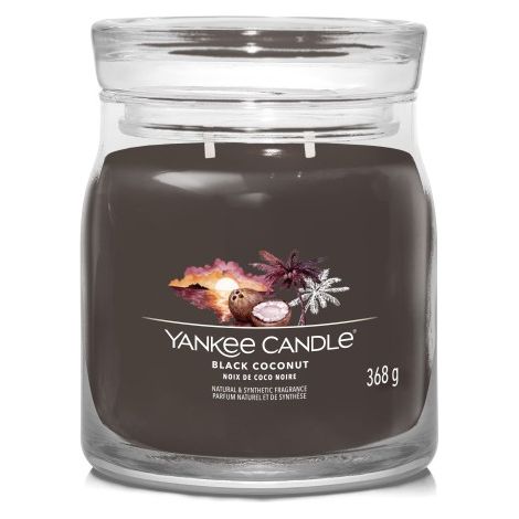 Schwarze Kokosnuss – Yankee Candle Signature – Mittlere Kerze mit zwei Dochten – Neuheit 2022