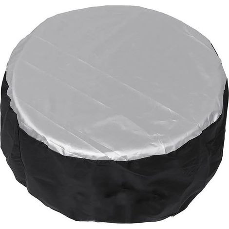 Housse de roue de secours - Anti-poussière - Tissu Oxford 210D - 80 x 47 cm - Noir - Protection pour pneu de voiture (1/5)