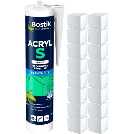 192 Mastics Acryliques BOSTIK Acryl S 310 ml BLANC (1/4)