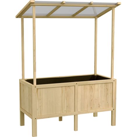 Support de jardinière naturel   avec housse, bac à fleurs de jardin (110 x 60 x 152 cm) — Jardinière de type serre avec doublure en non-tissé (1/5)