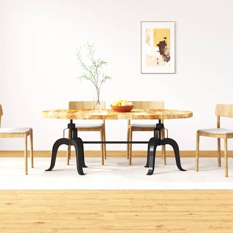 244799 vidaXL Dining Table Solid Mango Wood and Steel 180 cm (1/5)