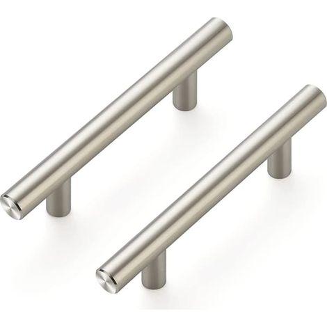 Lot de 10 poignées de meuble de 12,7 cm (5 pouces), poignées de tiroir de cuisine en acier inoxydable nickelé brossé, poignées de meuble (1/3)