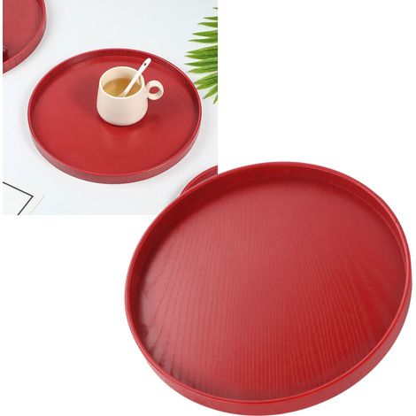 Plateau à pizza rond et épais, idéal pour les fruits et le thé. Convient pour manger, travailler et ranger. Parfait pour les chambres, cuisines, salons, salles de bains, hôpitaux et l'extérieur. Coule (1/5)