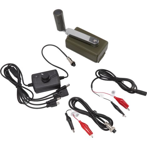 Générateur de manivelle 30W, Portable, manuel, étanche, chargeur d'urgence extérieur pour téléphone Portable, chargement d'ordinateur, vert (1/5)