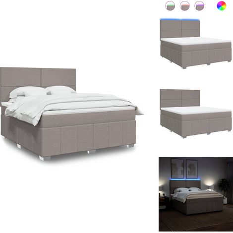 Boxspringbett mit Matratze Taupe 180x200 cm Stoff - Boxspringbett - Boxspringbetten - Bett - Bettgestell (1/5)