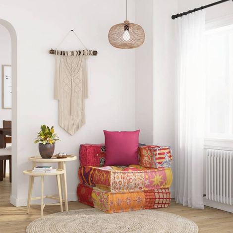 Pouf modulaire,Tabouret basse,Repose-pieds avec oreiller Patchwork Tissu CNENE874233 (1/5)