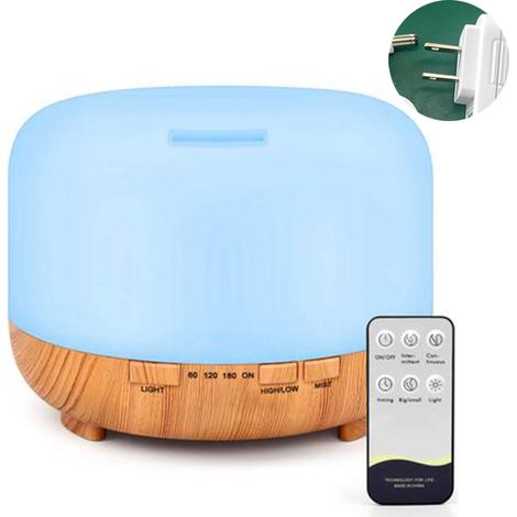 Diffuseur Dhuiles Essentielles - Humidificateur Ultrasonique 500 ml - Avec Télécommande Et Minuterie - Pour Chambre Bureau Salon Spa (1/5)