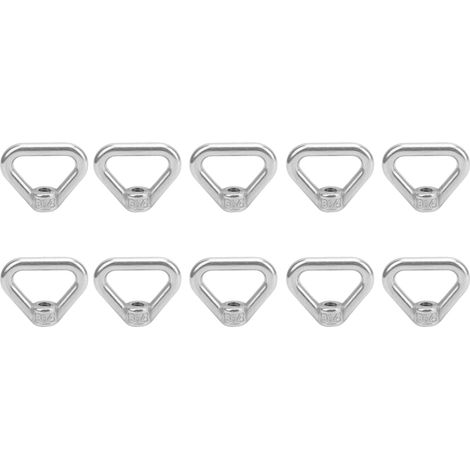 Écrous à œil triangulaires M8 inox 304 argentés, lot de 10 pièces, fixation vissée (1/5)