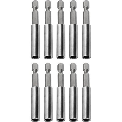 10 Porte-Embouts Magnétiques 1/4 Pouce Hexagonal 60 mm avec Système de Changement Rapide, Tige de Extension pour Visseuse, Perceuse et Outils Électriques (1/5)