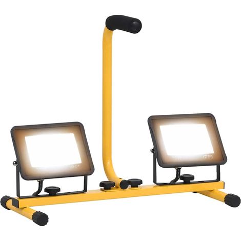 vidaXL Faretto a LED con Maniglia 2x30 W Bianco Caldo (1/5)