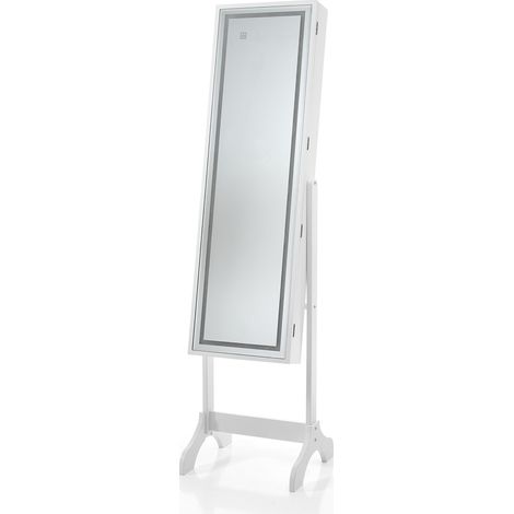 Espejo con almacenamiento y LED táctil blanco mate Atlanta (1/5)