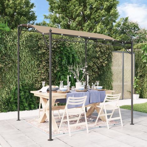 vidaXL Tettoia Tortora 2x2,3 m 180 g/m² Tessuto e Acciaio