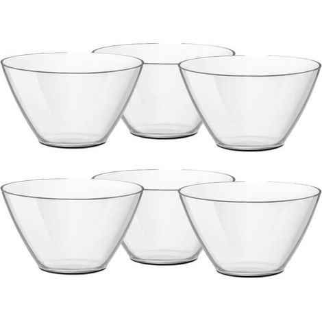 Saladier - JUANIO - JUANIO - Lot de 6 - Verre trempé 180 cl - Diamètre 20 cm (1/3)
