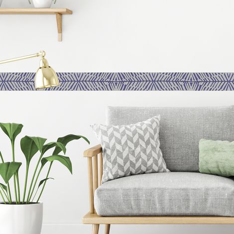 Frise adhésive déco géométrique abstraite, 10 cm X 300 cm, bleu graphique (1/5)
