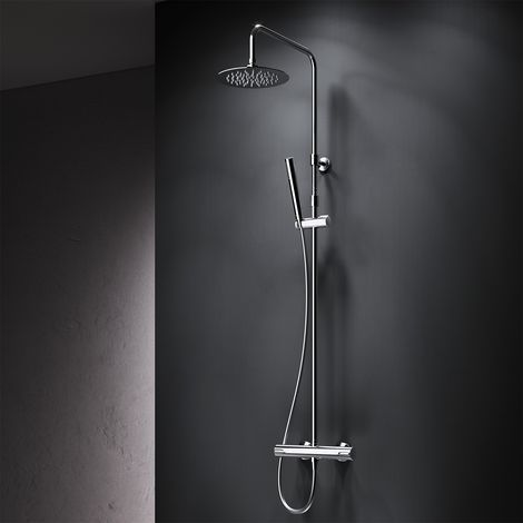 AM.PM Colone de Douche Thermostatique 38℃ avec Mitigeur Chrome Douche Set Robinet Baignore Thermostatique Système de douche Réglable en Hauteur (1/5)