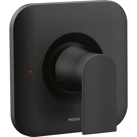 Moen Genta LX Moderne Druckausgleichs-Duschgarnitur, Mattschwarz, mit Duschstangengriff und Duschschutz (erfordert Posi-Temp-Ventil), T2471BL
