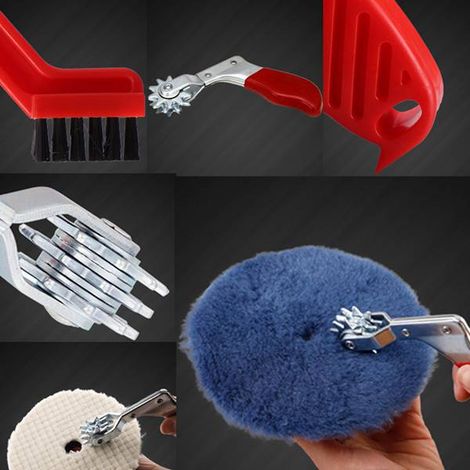 2 Red + Green PP Polishing Pads, Conditioning Brushes, Polishing Spurs Tool Set, Wool Polishing Pads, Cleaning (1/4)