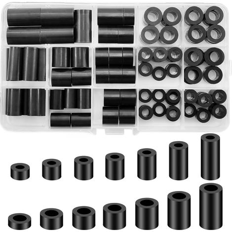 90 Pièces Rondelles d'Espacement Rondes, Entretoise Isolante pour vis M6 M8 Non Filetées Entretoise Rondelles de Support de Colonne, Rondelle Plastique avec Boîte de Rangement (1/5)