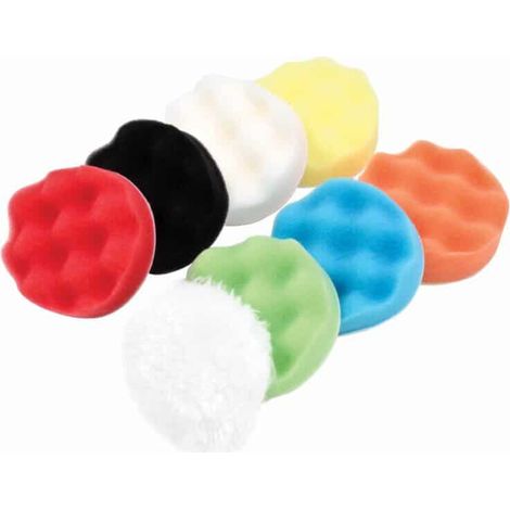 KIT LUCIDATURA AUTO SPUGNA TAMPONE TAMPONI PLATORELLO 80MM 3,2" POLLICI 8PZ 954s