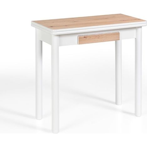 MOMMA HOME MESA DE COCINA DE MADERA - MODELO POMPEYA - MEDIDAS 80 X 40/80 X 78 CM (1/5)