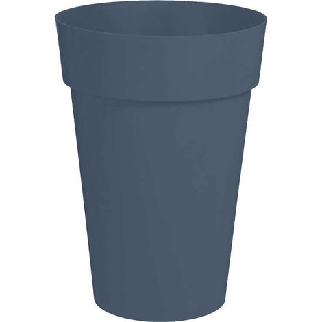 Pot rond EDA Toscane Ø46 x H65 cm 67 L Bleu Jean Polypropylène