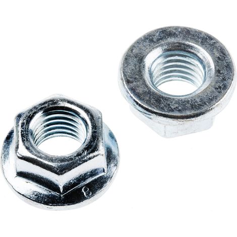 Ecrou hexagonal à collerette de diamètre 26mm, M12, Acier Galvanisé brillant ( Prix pour Sachet de 50 )