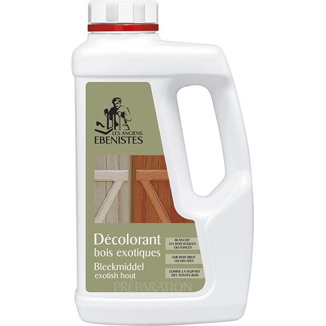 Décolorant bois exotique 1L – Élimine teintes foncées – Application facile sur bois brut – Fabrication française