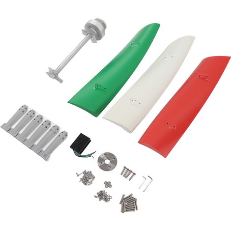 Dreiflügeliger Magnetschwebe-Windgenerator, Drehstrom, Permanentmagnet, Weiß, Rot, Grün, Vertikalachse, Windturbine, 100 W, 24 V (1/5)