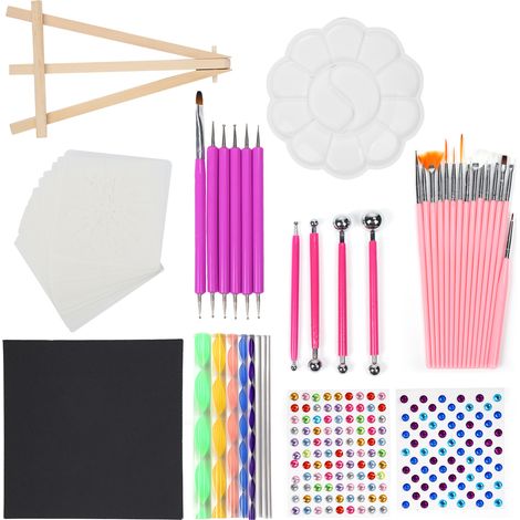 Mandala Dotting Tools Acrylic Rod Dotting Pen Ball Stylus Palette Rock Painting Tool Kit (1/5)