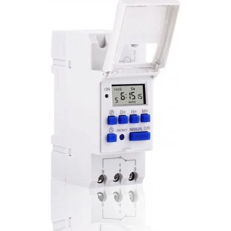 BEBUSINGOTO Temporizador digital programable, interruptor horario semanal con pantalla LCD y temporizador programable en riel DIN (220 V) (1/5)