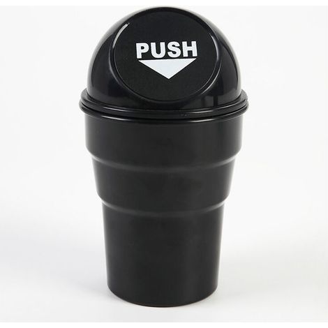 Véhicule automobile porte-gobelet poubelle petite mini poubelle voiture poubelle poubelle pour voiture bureau maison (noir) (1/5)