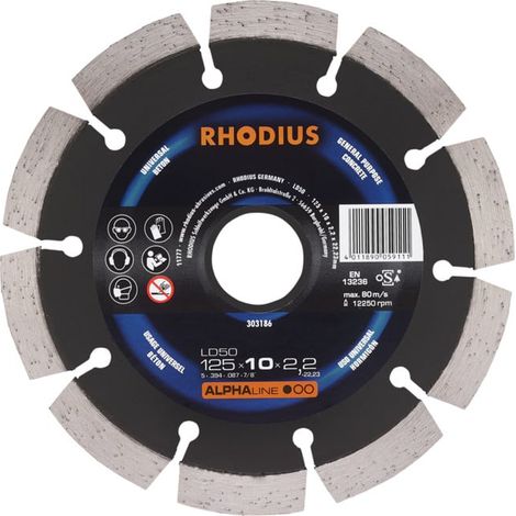 Disque de tronçonnage diamant Rhodius LD50 (1/2)