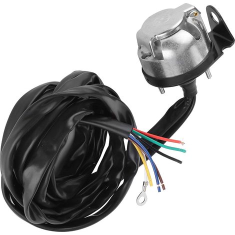 Connecteur de remorque, Câble de prise de remorque, prise de câblage de prise de connecteur de remorque européenne à 7 broches Câble de 2 m pour véhicules utilitaires Semi-remorques noir (1/5)