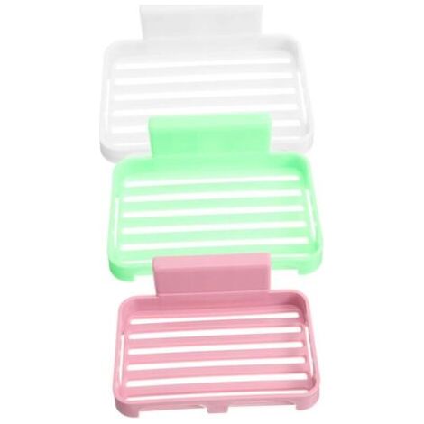 3 Pièces Support Mural Auto Adhésif sans Perçage avec Plateau Drainant pour Salle de Bain Cuisine Balcon Organiseur Hygiénique pour et Accessoires (1/4)