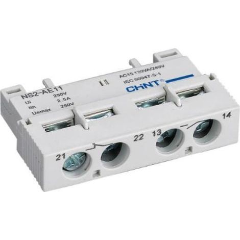 Contacto auxiliar frontal chint ns2-ae11 para protección de motor 6a - 495968