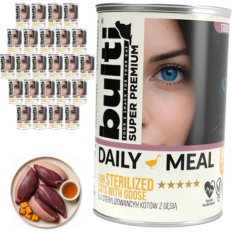 BULTI Repas Quotidien Stérilisé Aliment Humide pour Chat Poulet et Oie 24x400g (1/2)