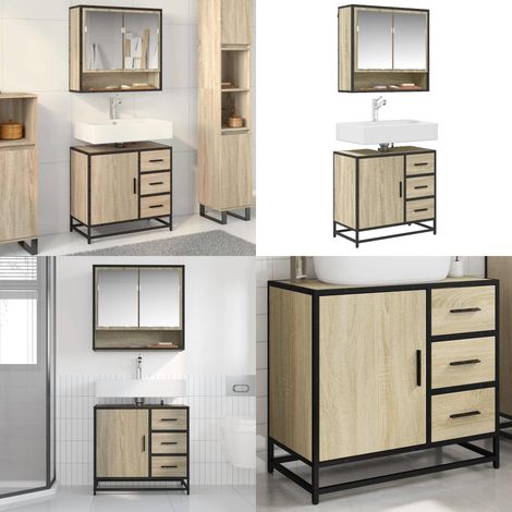 vidaXL Armoire lavabo de salle de bain chêne sonoma bois d'ingénierie